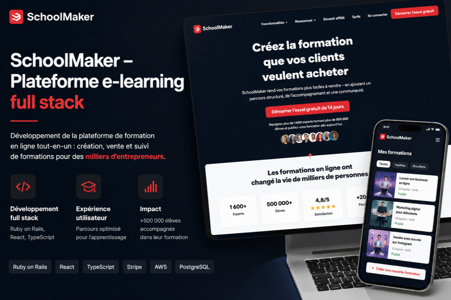 Présentation visuelle du projet SchoolMaker